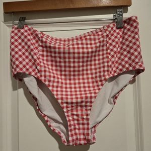 Sz 12 Land's end draper james red gingham high waist swim bottom